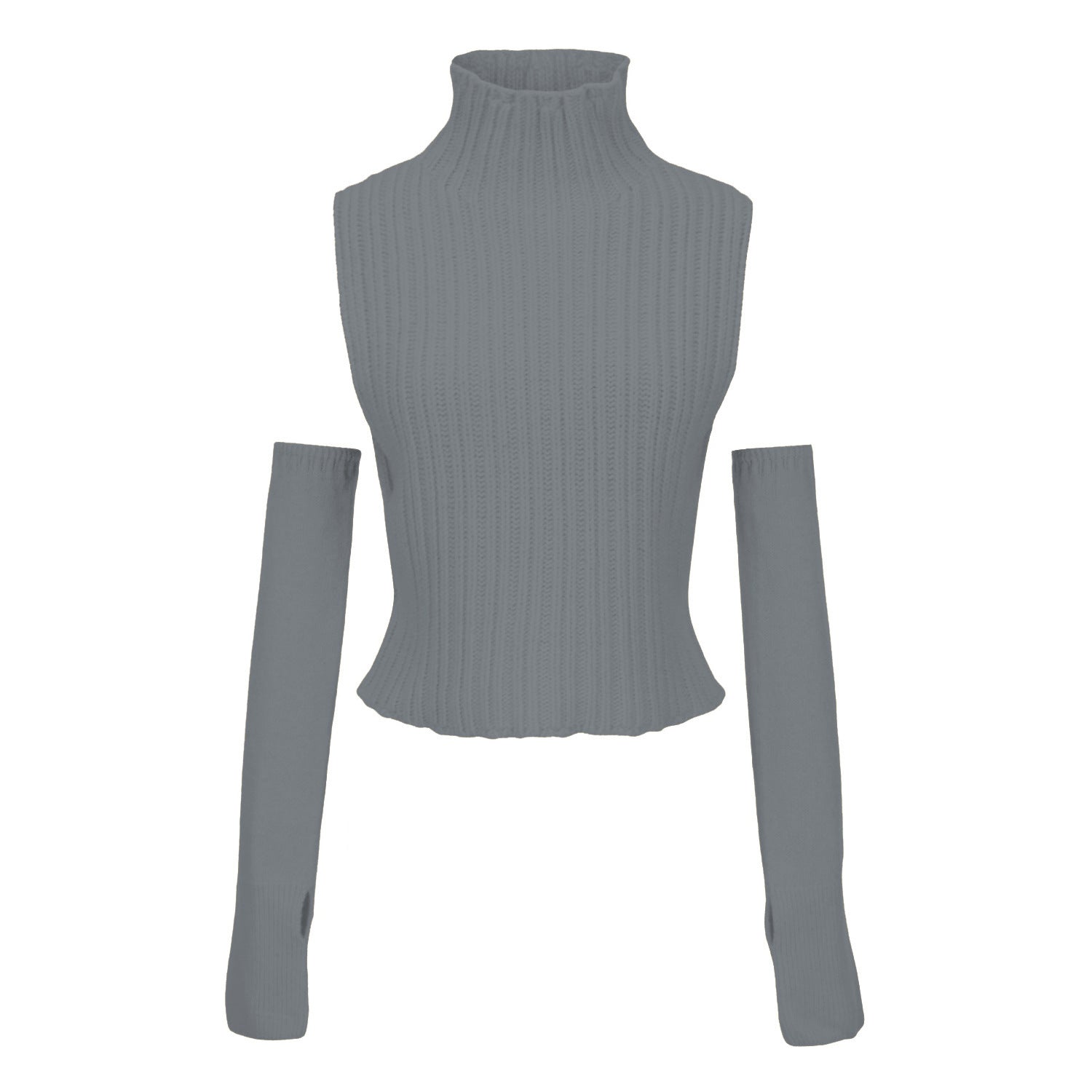 Turtleneck Vest Sleeve Sweater Women