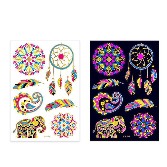 New Creative Fluorescent Bronzing Flower Arm Tattoo Stickers