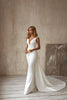 Sexy V-Neck Sleeveless Tail Wedding Dress Long Dress