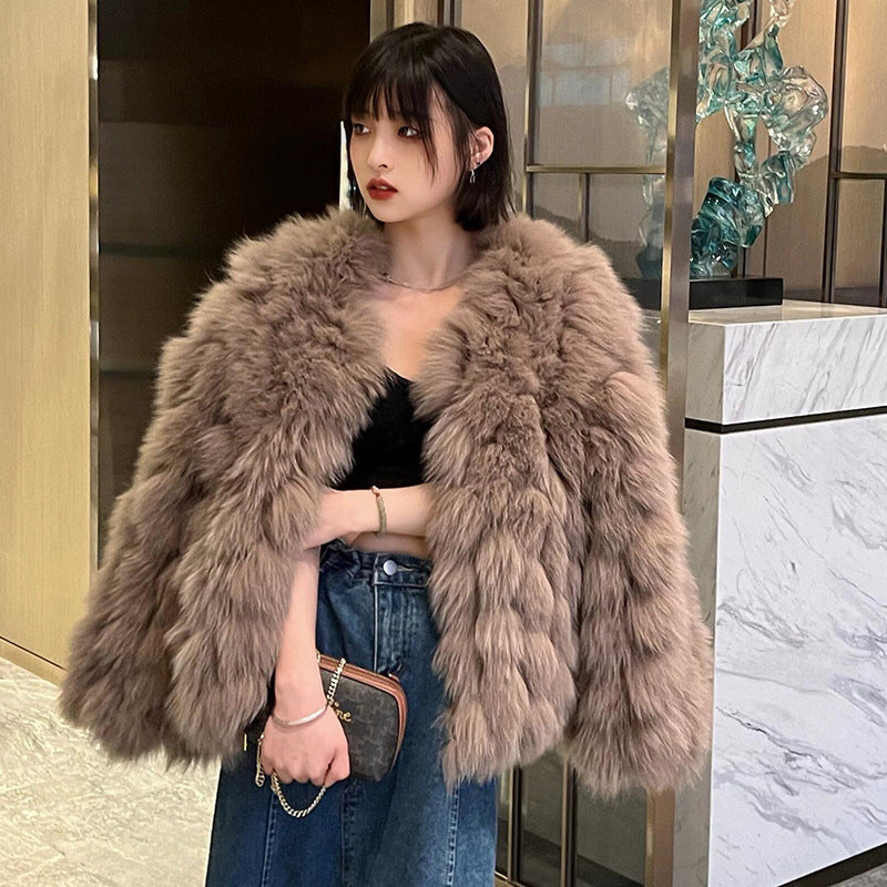 Winter Faux Fox Fur Fur Coat For Women