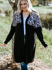 Leopard Splicing Mid-length Casual Loose Jacket