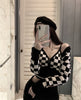 French Hot Girls Irregular Knitted Sweater Shawl Suit Women