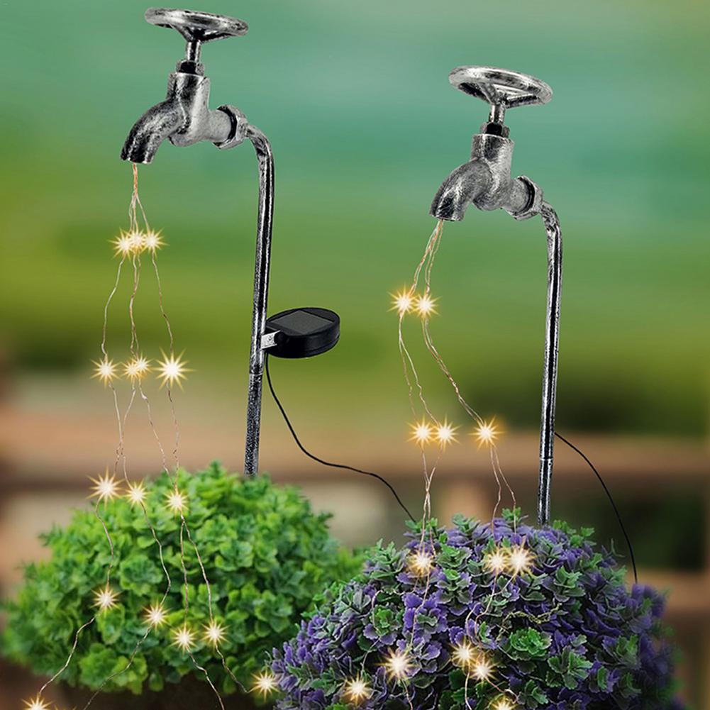 Garden Decorative Lamp Water Faucet Shape Shower Light Landscape Art Light Outdoor Yard Lawn Decoration