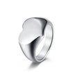 Unisex Style Titanium Steel Heart Shaped Love Ring