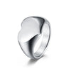 Unisex Style Titanium Steel Heart Shaped Love Ring