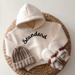 Children's Clothing For Boys And Girls With Korean Fan Letters Casual Hooded Pullover Fleece Sweater