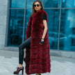 Ultra-long VestFox Fur Fashion Slim Fit Slimming Coat Stitching Vest