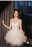 Fashion White Feather Party Birthday Dress