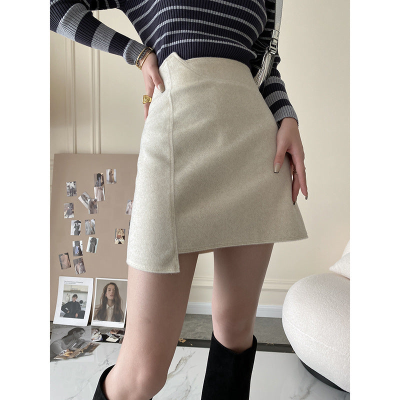 Small Man Buttock Wool Short Skirt Female