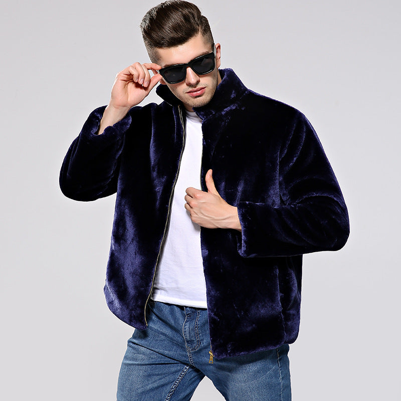 Men's Faux Fur Jacket Mink Fur Coat