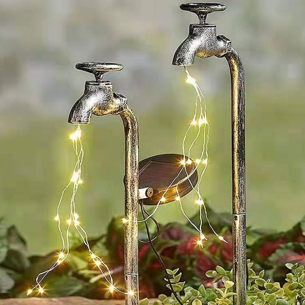 Garden Decorative Lamp Water Faucet Shape Shower Light Landscape Art Light Outdoor Yard Lawn Decoration