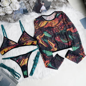 Women's Tie-dye Underwear 4-piece Set