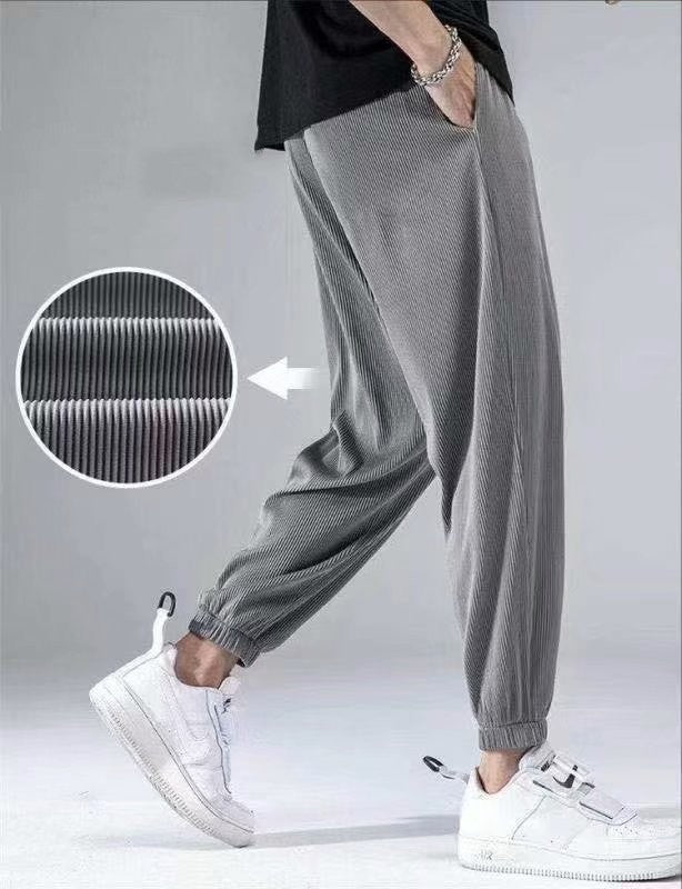 Stretch Ice Silk Drape Pants Men