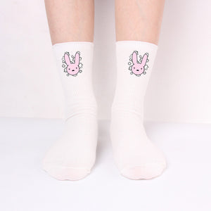 Bad Rabbit Socks Black And White Long Cotton Socks Knitted Socks For Men And Women