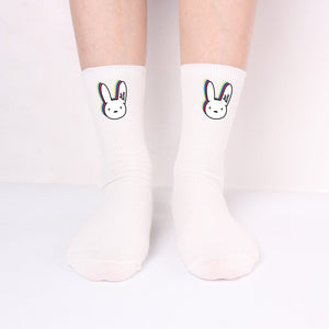 Bad Rabbit Socks Black And White Long Cotton Socks Knitted Socks For Men And Women