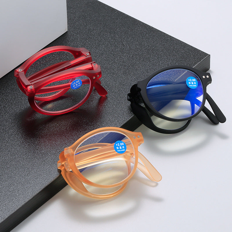 New Fashion Men's Folding Reading Glasses Anti-Blue Light
