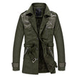 Men's Fashion Fastener Decoration Long Cotton Trench Coat