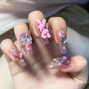 Long Handmade Finger Nail Tip Detachable Wear Nail Tip Ballet Nail Fake Nail Patch Finished Product