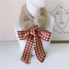 Houndstooth Fur Collar Scarf Women's Korean-style Plush Scarf Winter Warm Thickened Women's Scarf