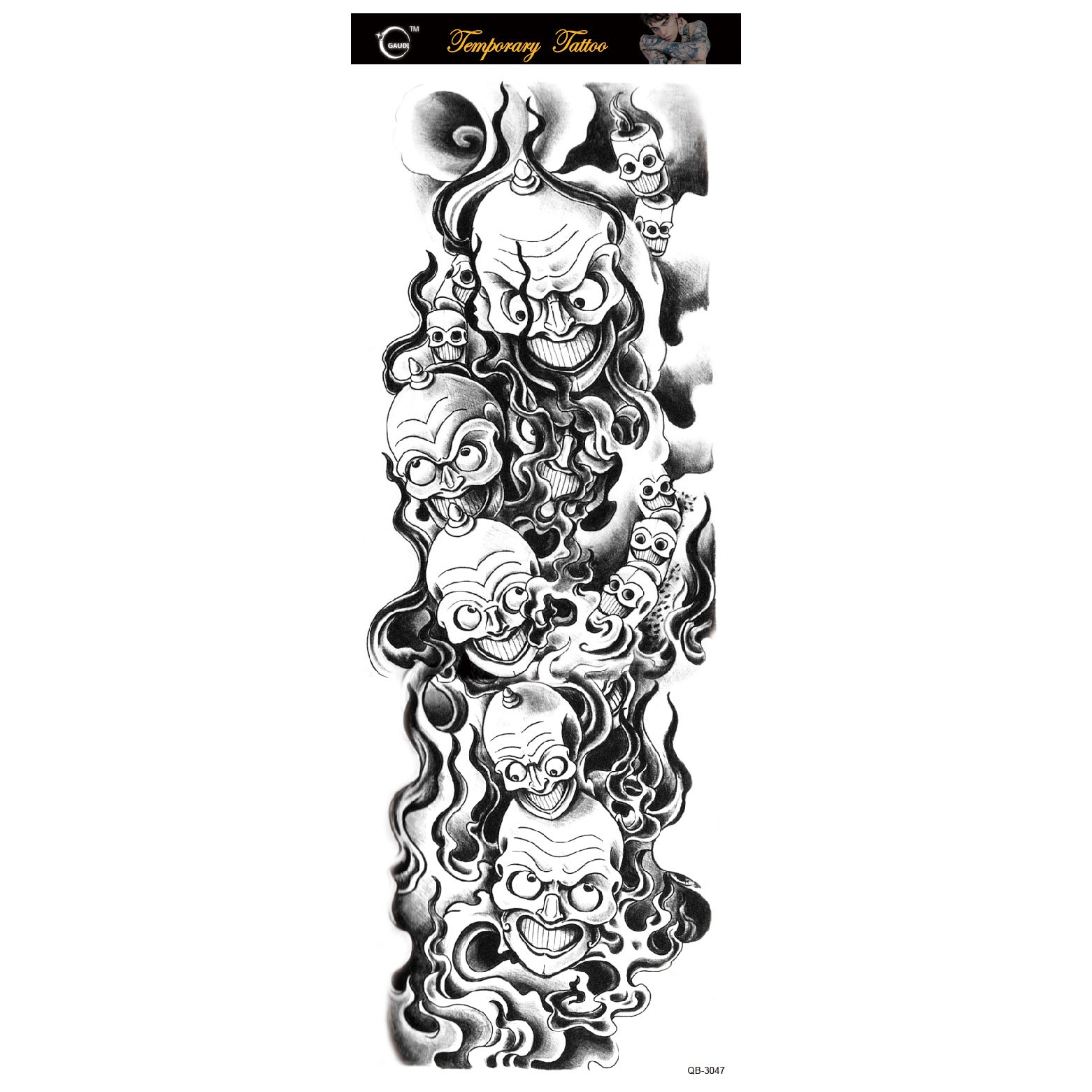 Waterproof Big Picture Full Arm Tattoo Sticker