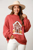 Women's Fashion Crew Neck Casual Loose Christmas Sequined Sweater