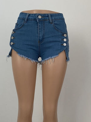 Ins Net Red Sexy Elastic Denim Shorts Women