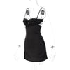 Women's Clothing Summer New V-neck Lace Trim Self-tie Slit Sheath Hot Girl Dress