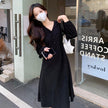 V-neck With Big Long Female Autumn French Gentle Dress