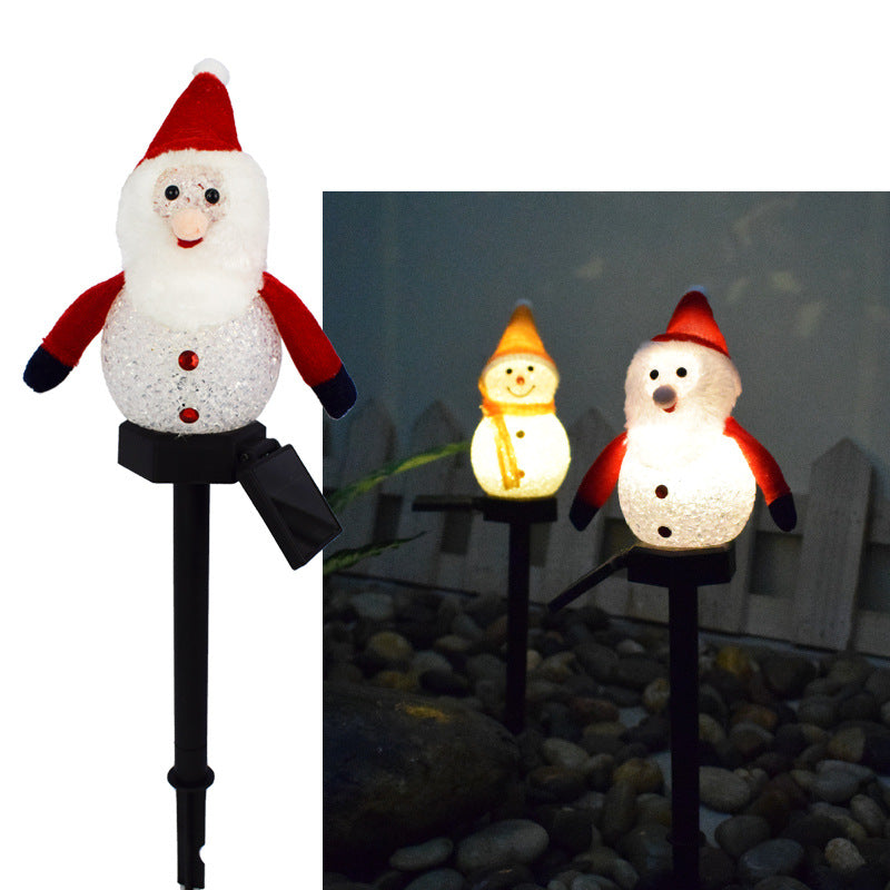 Outdoor LED Solar Snowman Light Landscape Lamp Decorations Lawn Lamp Christmas Series Cartoon Snowman Ground Lamp Garden Lamp