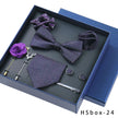 8-piece Gift Box Men's Formal Wear Business Bow Tie Square Scarf Tie Clip