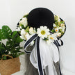 Ladies Handmade Flower Big Brim Straw Hat