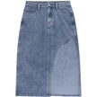 Women's High Waist Straight Split Denim Skirt