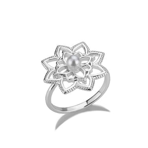 Women's Stainless Steel Rings Vintage Golden Lotus Rings