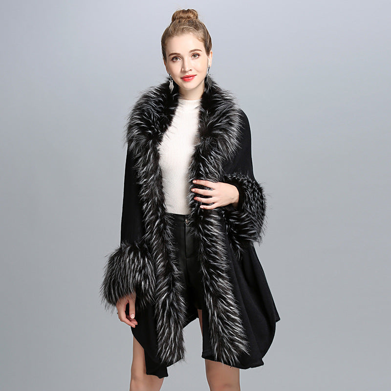 Faux Fur Cape Cape Women's Coat