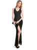 V-Neck Halter Dress Banquet Dress Slit Lace Dress