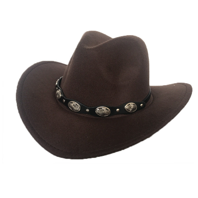 Punk Style Cowboy Hats And Felt For Men And Women