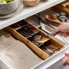 Kitchen Drawer Bamboo Grid Fork And Knife Storage Box