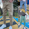 Denim Men's Pants Ripped Trendy Color Slim Fit Denim Ankle Banded Pants Men