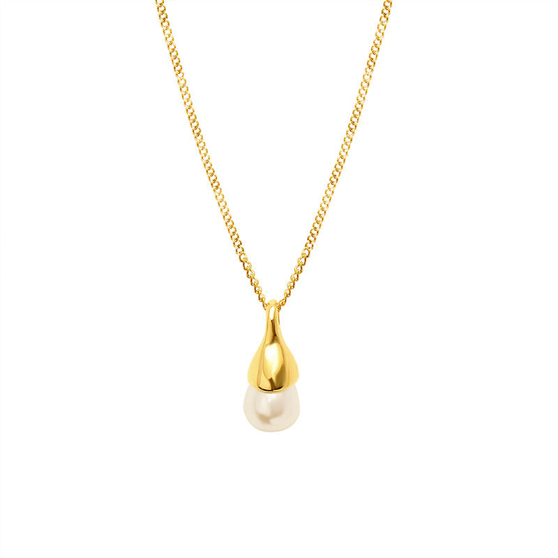 Women's Fashion Special-shaped Design Water Drop Imitation Baroque Pearl Necklace