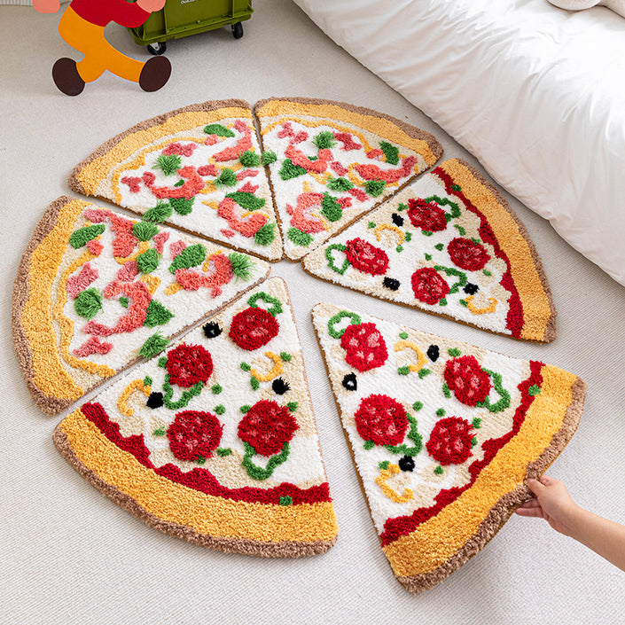 Funny Pizza Plush Carpet Bedroom Absorbs Water