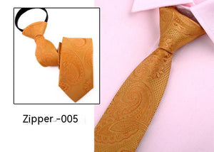 Men's Business Tie 6cm Collar Pull Peels Zipper Tie