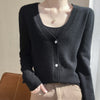 Women's Short Long Sleeve Cashmere Knitted Cardigan Coat