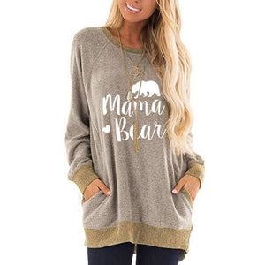 Letter Printing Round Neck Contrast Color Pocket Sweatshirt