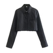 Women's French Fashion Short Lapel Long Sleeve Shirt