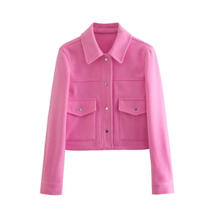 Women's Street Casual Soft Woolen Shirt Woolen Coat Top