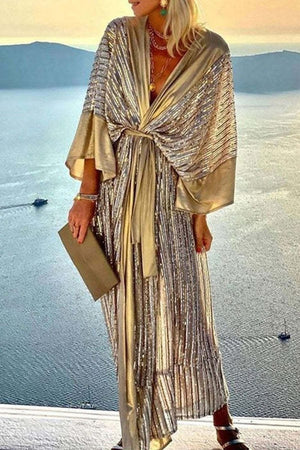 Women's Bat Sleeve Party Sequin Dress