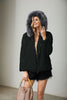 Faux fur plush loose coat