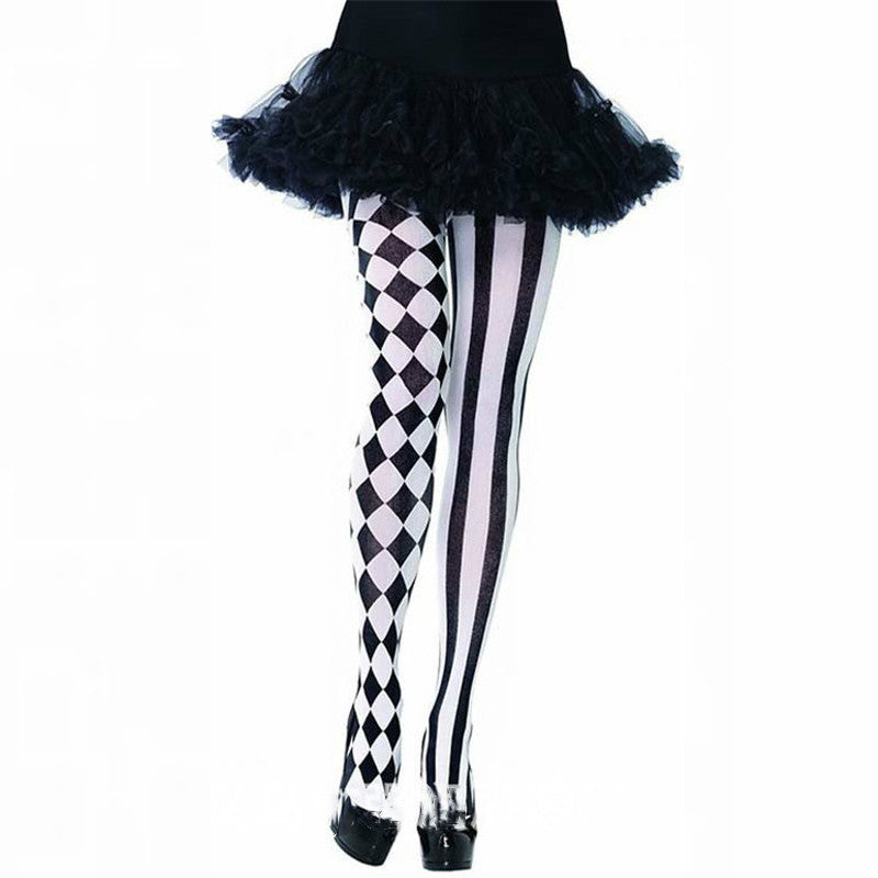 Masquerade party striped stockings