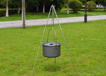 Compatible with Apple, Camping outdoor campfire tripod hanging pot picnic fire bracket aluminum alloy tripod camping supplies