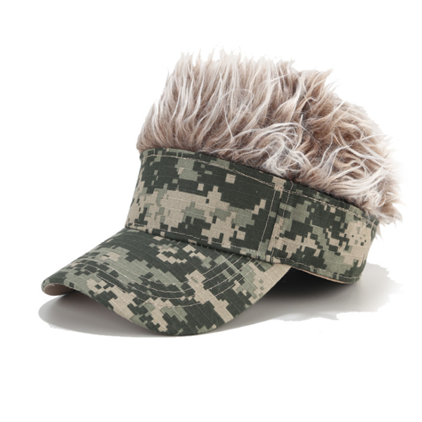 Fashion Men Women Casual Concise Sunshade Adjustable Camo Sun Visor Baseball Hat Spiked Hairs Wig Golf Caps Gorra Hombre Bone